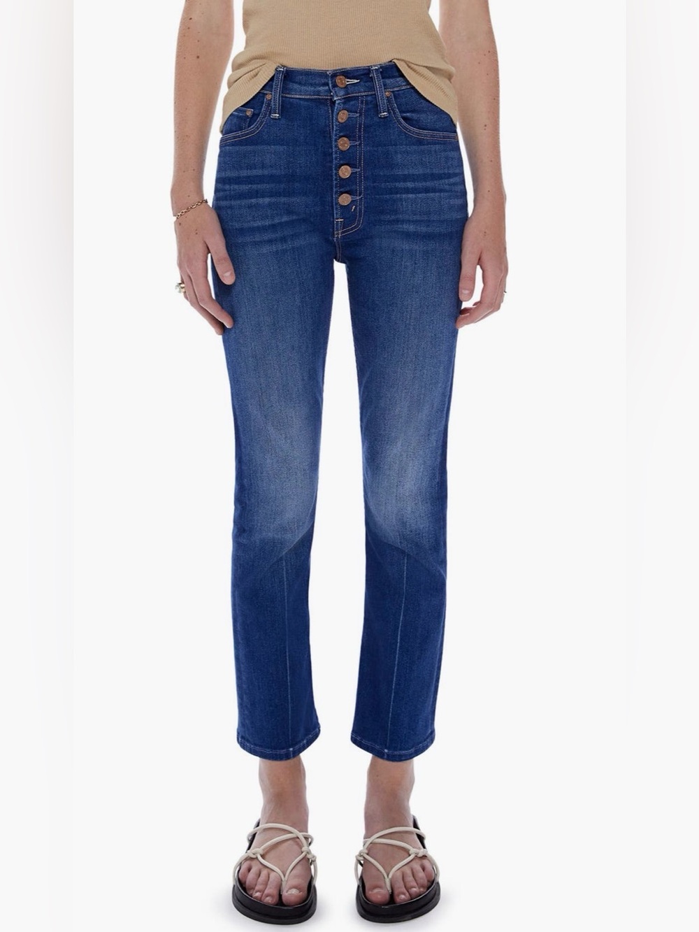MOTHER Button-Front Jeans - Picture 6 of 7